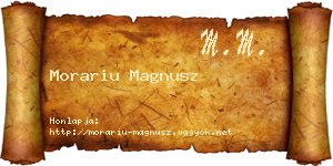 Morariu Magnusz névjegykártya